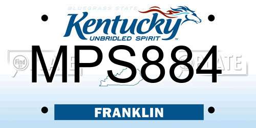 MPS884 Kentucky License Plate