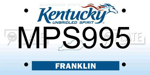 MPS995 Kentucky License Plate