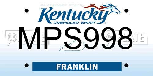 MPS998 Kentucky License Plate