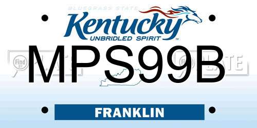 MPS99B Kentucky License Plate