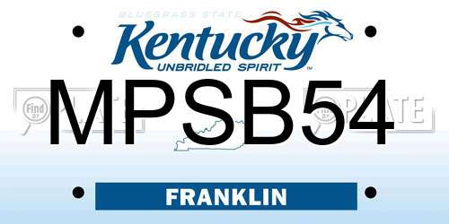 MPSB54 Kentucky License Plate
