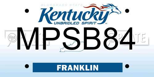 MPSB84 Kentucky License Plate