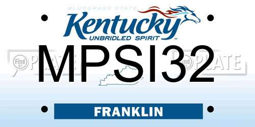 MPSI32 Kentucky License Plate