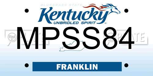 MPSS84 Kentucky License Plate