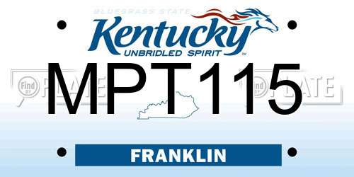 MPT115 Kentucky License Plate