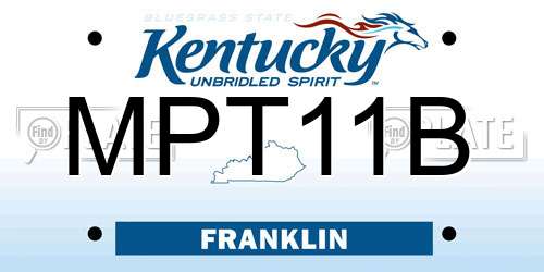 MPT11B Kentucky License Plate