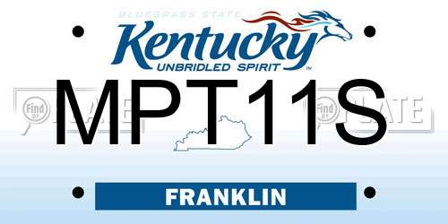 MPT11S Kentucky License Plate