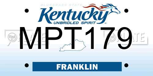 MPT179 Kentucky License Plate