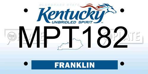 MPT182 Kentucky License Plate