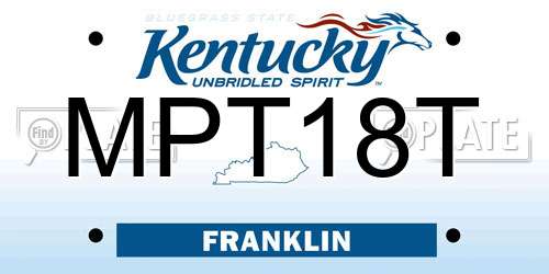 MPT18T Kentucky License Plate