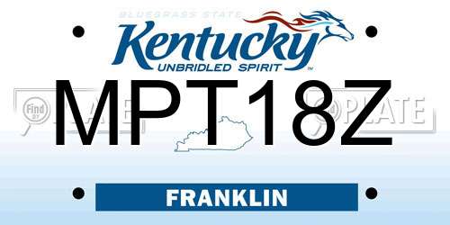 MPT18Z Kentucky License Plate