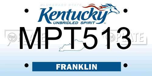 MPT513 Kentucky License Plate