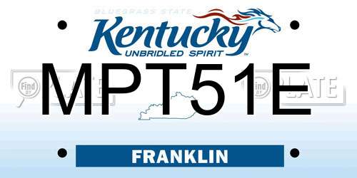 MPT51E Kentucky License Plate