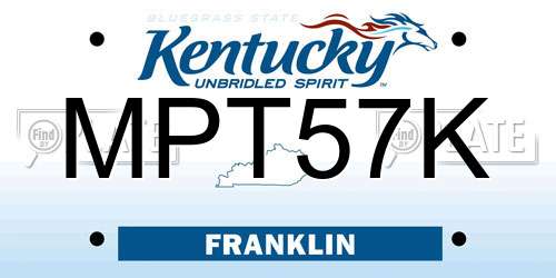 MPT57K Kentucky License Plate