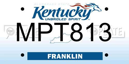 MPT813 Kentucky License Plate