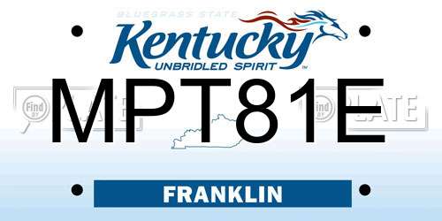 MPT81E Kentucky License Plate