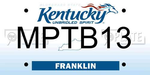 MPTB13 Kentucky License Plate