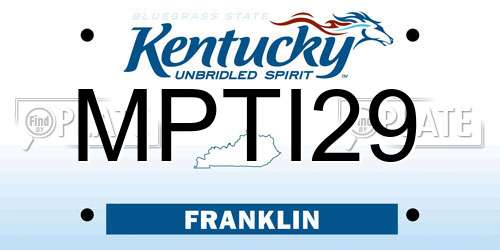 MPTI29 Kentucky License Plate