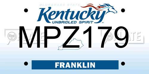MPZ179 Kentucky License Plate