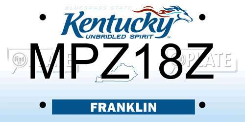 MPZ18Z Kentucky License Plate