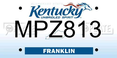 MPZ813 Kentucky License Plate