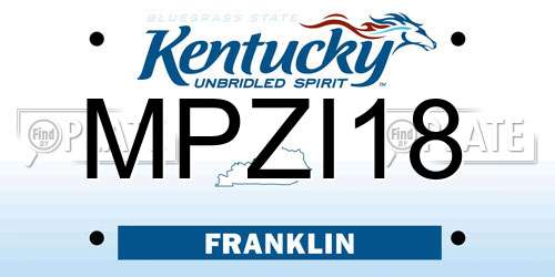 MPZI18 Kentucky License Plate