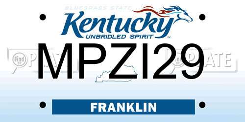 MPZI29 Kentucky License Plate