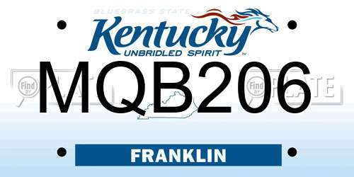 MQB206 Kentucky License Plate