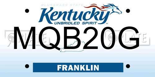 MQB20G Kentucky License Plate