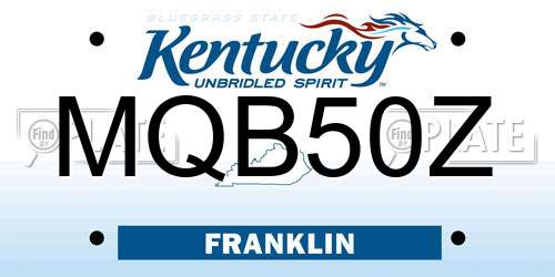 MQB50Z Kentucky License Plate