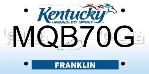 MQB70G Kentucky License Plate
