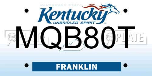 MQB80T Kentucky License Plate