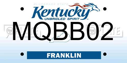 MQBB02 Kentucky License Plate