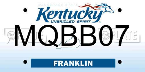 MQBB07 Kentucky License Plate