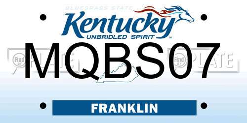 MQBS07 Kentucky License Plate