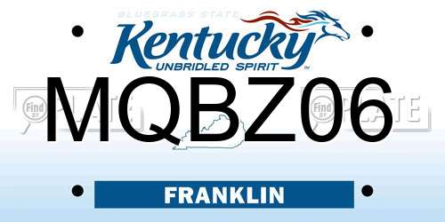 MQBZ06 Kentucky License Plate