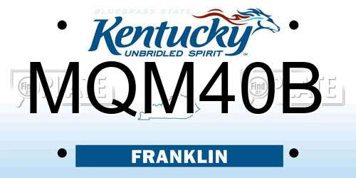 MQM40B Kentucky License Plate