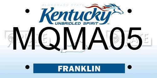 MQMA05 Kentucky License Plate
