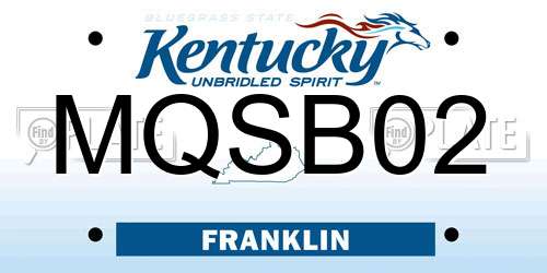 MQSB02 Kentucky License Plate