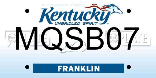MQSB07 Kentucky License Plate