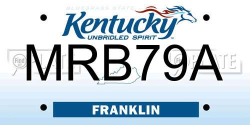 MRB79A Kentucky License Plate