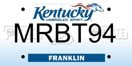 MRBT94 Kentucky License Plate