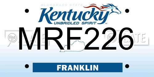 MRF226 Kentucky License Plate