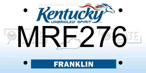 MRF276 Kentucky License Plate