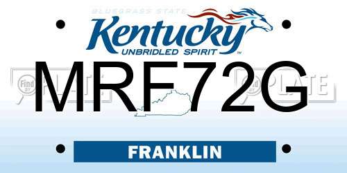 MRF72G Kentucky License Plate