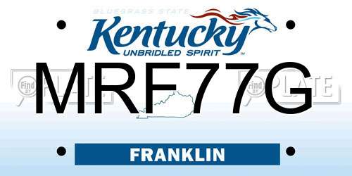 MRF77G Kentucky License Plate