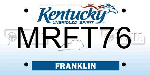 MRFT76 Kentucky License Plate
