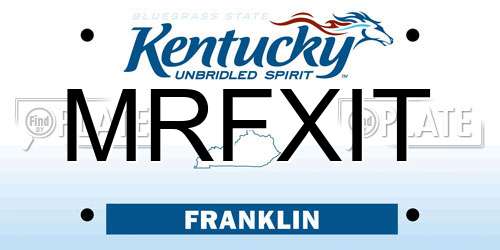 MRFXIT Kentucky License Plate
