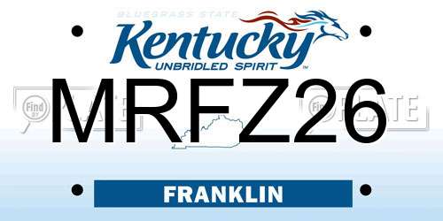 MRFZ26 Kentucky License Plate