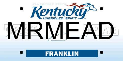 MRMEAD Kentucky License Plate